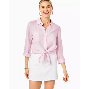 LILLY PULITZER Womens Colette Denim Skort Size 4 Resort White Stretch NWOT